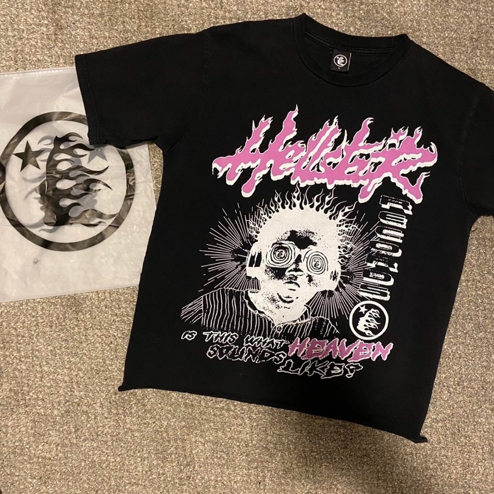 Black and Pink Short Sleeve Graphic Tees